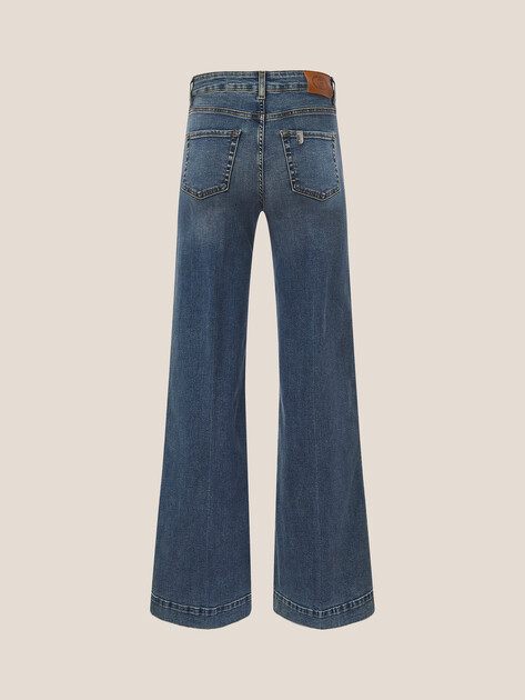 Женские широкие джинсы  LIU∙JO AUTHENTIC FLARE R.W., Артикул UF5068, синий | 4648274. Ракурс 7