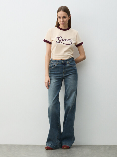 Женские широкие джинсы  LIU∙JO AUTHENTIC FLARE R.W., Артикул UF5068, синий | 4648274. Ракурс 2