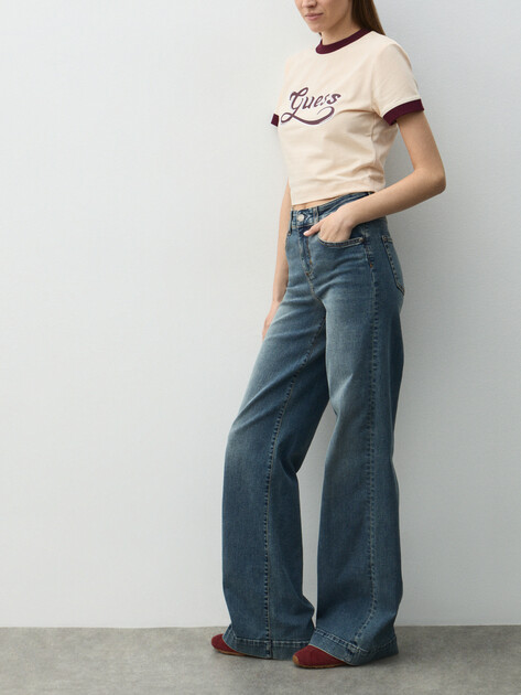 Женские широкие джинсы  LIU∙JO AUTHENTIC FLARE R.W., Артикул UF5068, синий | 4648274. Ракурс 5