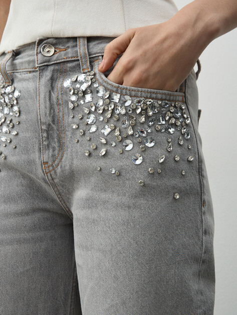 Женские прямые джинсы  LIU∙JO PANT.STRAIGHT L.W., Артикул UF5115, серый | 4648696. Ракурс 3