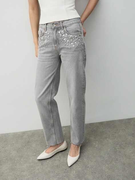 Женские прямые джинсы  LIU∙JO PANT.STRAIGHT L.W., Артикул UF5115, серый | 4648696. Ракурс 5