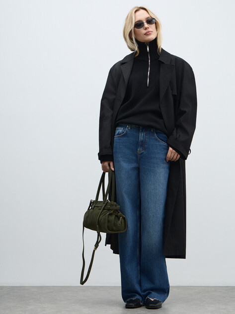 Женские широкие джинсы  LIU∙JO PANT. BONE WIDE LEG L.W., Артикул UF5139, голубой | 4648852. Ракурс 2