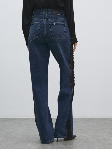 Женские широкие джинсы LIU∙JO PANT.STRAIGHT PIZZO H.W., Артикул UF5216, темно-синий | 4648914. Ракурс 4 Женские широкие джинсы LIU∙JO PANT.STRAIGHT PIZZO H.W., Артикул UF5216, темно-синий | 4648914. Ракурс 4