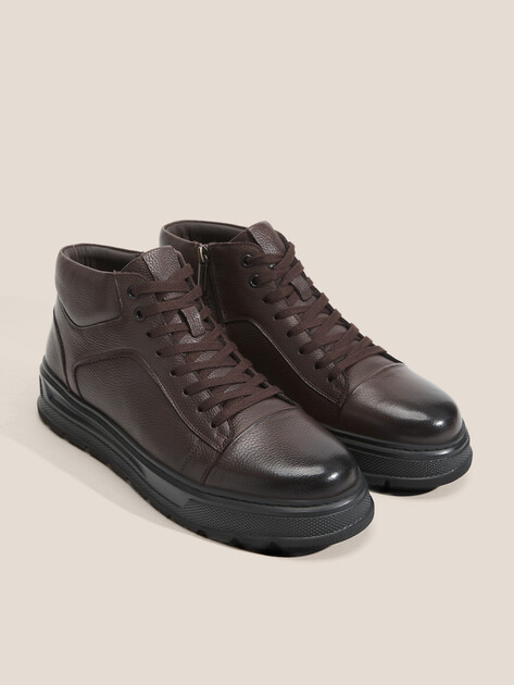 Мужские высокие кеды TENDANCE, Артикул ALA98S-B03, темно-коричневый | 4649466. Ракурс 2