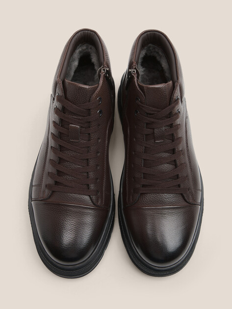 Мужские высокие кеды TENDANCE, Артикул ALA98S-B03, темно-коричневый | 4649466. Ракурс 4