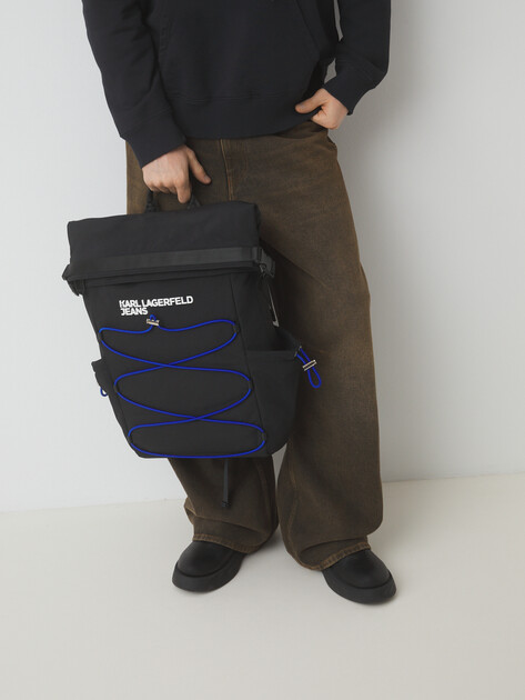 Мужской рюкзак KARL LAGERFELD JEANS KLJ UTILITY STRING BACKPACK, Артикул A2M30114, черный | 4651054. Ракурс 2