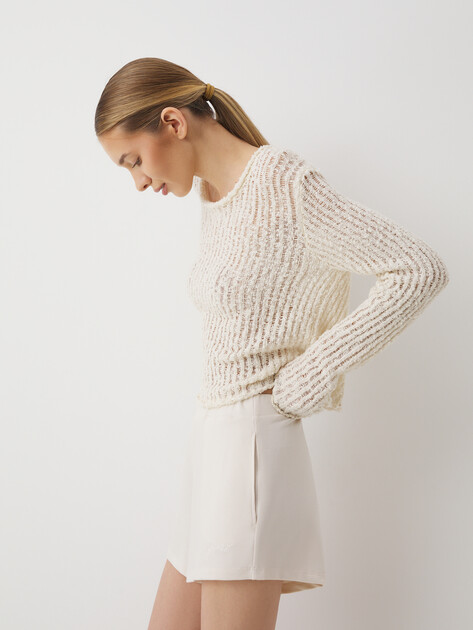 Женские шорты GUESS LUCIA SHORTS, Артикул O5GD06KCQP2, молочно-белый | 4661881. Ракурс 5