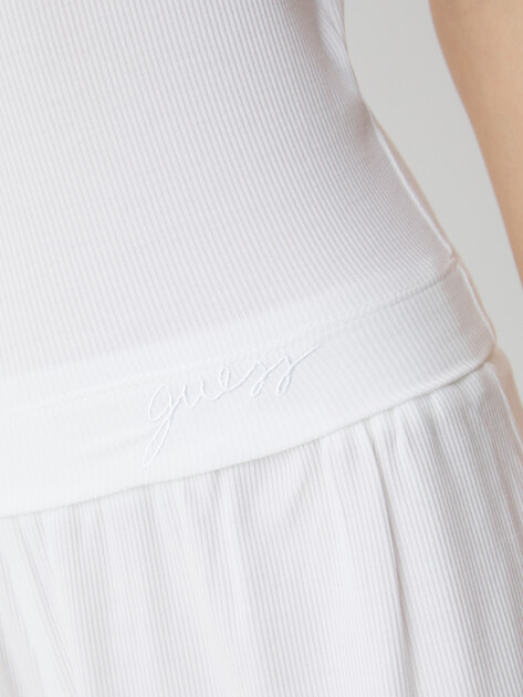 Женский топ GUESS LIA TANK TOP, Артикул O5GP00KCQ72, белый | 4663207. Ракурс 3