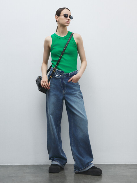 Женская майка MAISON DAVID, Артикул ALINA-2, зеленый | 4664455. Ракурс 2