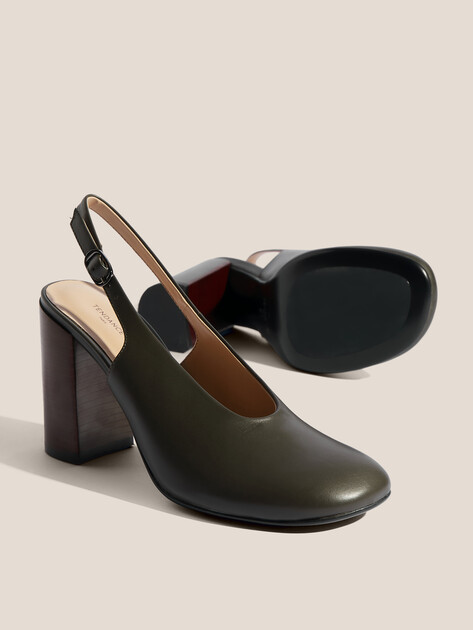 Женские туфли с открытой пяткой (слингбэк) TENDANCE, Артикул GLC7937D-01, темный хаки | 4670218. Ракурс 5