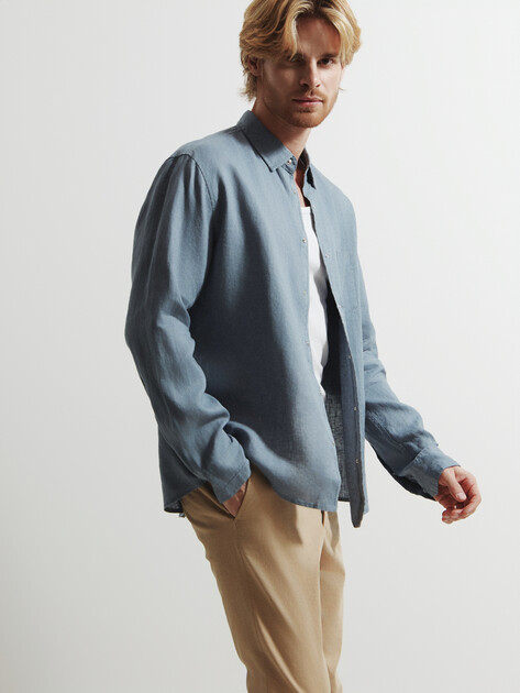 Мужская рубашка MAISON DAVID, Артикул ML2120-1, серо-синий | 4670875. Ракурс 5 Мужская рубашка MAISON DAVID, Артикул ML2120-1, серо-синий | 4670875. Ракурс 5