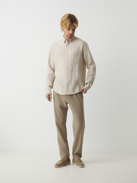 Мужская рубашка MAISON DAVID, Артикул ML2120-1, песочно-бежевый | 4670995. Ракурс 2 Мужская рубашка MAISON DAVID, Артикул ML2120-1, песочно-бежевый | 4670995. Ракурс 2
