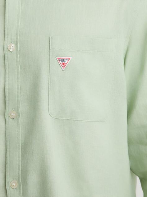 Мужская рубашка GUESS LS ROLL-UP SHIRT, Артикул F4GH00WG3L0, светло-зеленый | 4673268. Ракурс 3 Мужская рубашка GUESS LS ROLL-UP SHIRT, Артикул F4GH00WG3L0, светло-зеленый | 4673268. Ракурс 3
