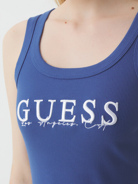 Женское платье GUESS SUNFLOWER RIB DRESS, Артикул V5GK06K8RT2, синий | 4676461. Ракурс 3