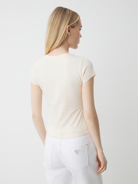 Женская футболка GUESS SS VINTAGE GIRL R5 TEE, Артикул W5GI48K49A1, молочно-бежевый | 4677117. Ракурс 4 Женская футболка GUESS SS VINTAGE GIRL R5 TEE, Артикул W5GI48K49A1, молочно-бежевый | 4677117. Ракурс 4