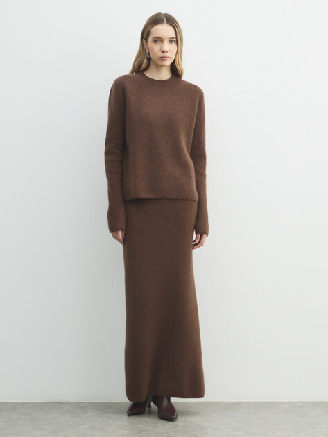 Юбка  миди MAISON DAVID, Артикул TY24006, коричневый | 4682904. Ракурс 2