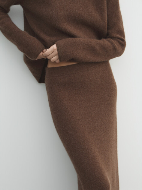 Юбка  миди MAISON DAVID, Артикул TY24006, коричневый | 4682904. Ракурс 3