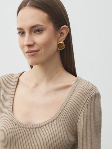 Женское платье MAISON DAVID, Артикул 2024-163, серовато-бежевый | 4684062. Ракурс 3