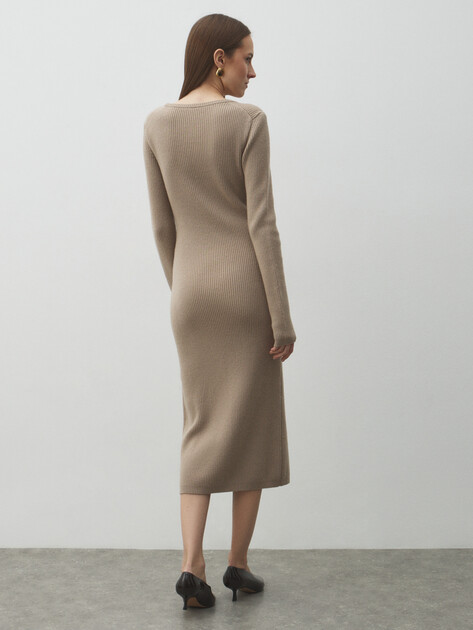 Женское платье MAISON DAVID, Артикул 2024-163, серовато-бежевый | 4684062. Ракурс 4