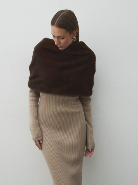 Женское платье MAISON DAVID, Артикул 2024-163, серовато-бежевый | 4684062. Ракурс 5