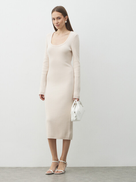 Женское платье MAISON DAVID, Артикул 2024-163, молочно-белый | 4684080. Ракурс 2