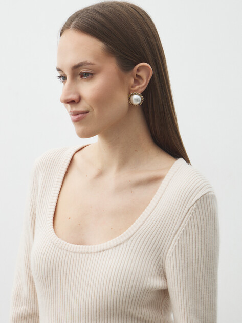 Женское платье MAISON DAVID, Артикул 2024-163, молочно-белый | 4684080. Ракурс 3