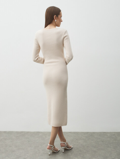 Женское платье MAISON DAVID, Артикул 2024-163, молочно-белый | 4684080. Ракурс 4