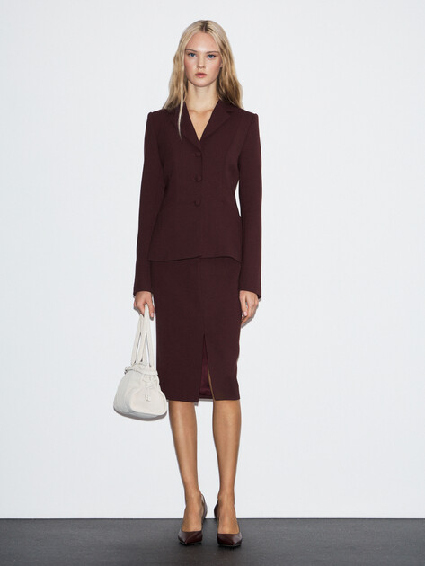 Юбка  миди LUMIQUE, Артикул 2024-355, бордовый | 4684366. Ракурс 2