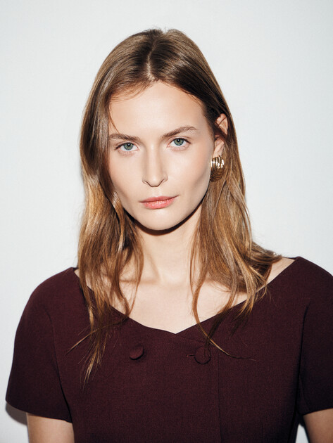 Женский жакет LUMIQUE, Артикул 2024-394, бордовый | 4684453. Ракурс 3