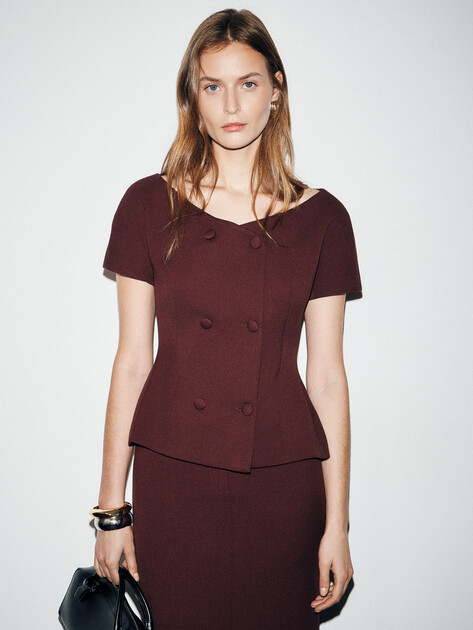 Женский жакет LUMIQUE, Артикул 2024-394, бордовый | 4684453. Ракурс 5