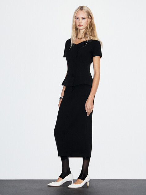 Юбка  миди LUMIQUE, Артикул 2024-395, черный | 4684468. Ракурс 2