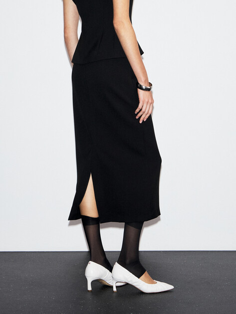 Юбка  миди LUMIQUE, Артикул 2024-395, черный | 4684468. Ракурс 4