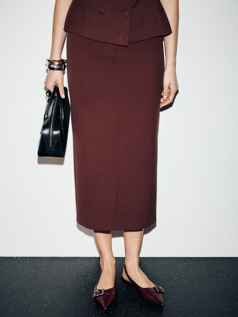 Юбка миди LUMIQUE, Артикул 2024-395, бордовый | 4684482. Ракурс 6 Юбка миди LUMIQUE, Артикул 2024-395, бордовый | 4684482. Ракурс 6