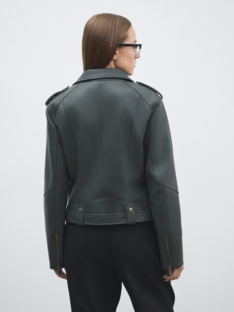 Женская косуха MAISON DAVID, Артикул DEBBY_DR, серо-зеленый | 4689673. Ракурс 4 Женская косуха MAISON DAVID, Артикул DEBBY_DR, серо-зеленый | 4689673. Ракурс 4