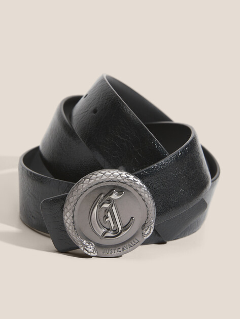 Мужской ремень JUST CAVALLI CINTURA JC GOTHIC CIRCLE - STYLE 1, Артикул 79QA6F60, черный | 4690133. Ракурс 2