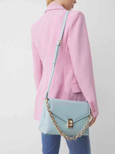 Женская сумка  FURLA, Артикул FURLA MERIDIANA M C.BODY W/DOUBLE STRAP, серовато-голубой | 4700279. Ракурс 2