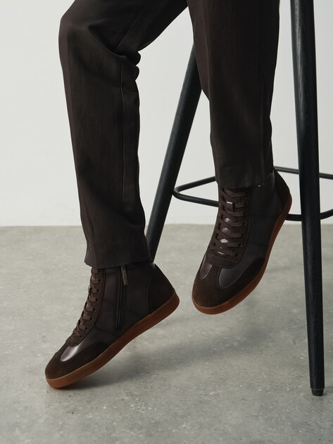 Мужские высокие кеды MAISON DAVID, Артикул TMH3070F-1, серовато-коричневый | 4707140. Ракурс 6 Мужские высокие кеды MAISON DAVID, Артикул TMH3070F-1, серовато-коричневый | 4707140. Ракурс 6