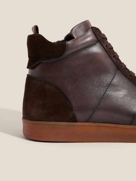 Мужские высокие кеды MAISON DAVID, Артикул TMH3070F-1, серовато-коричневый | 4707140. Ракурс 3 Мужские высокие кеды MAISON DAVID, Артикул TMH3070F-1, серовато-коричневый | 4707140. Ракурс 3