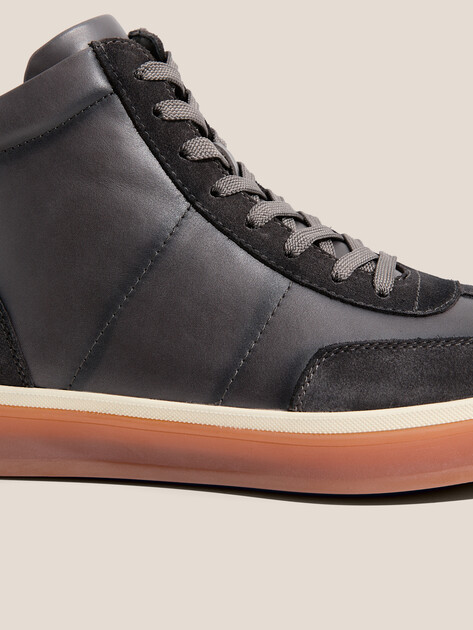 Мужские высокие кеды MAISON DAVID, Артикул TMH3285F-1, серо-коричневый | 4707365. Ракурс 3