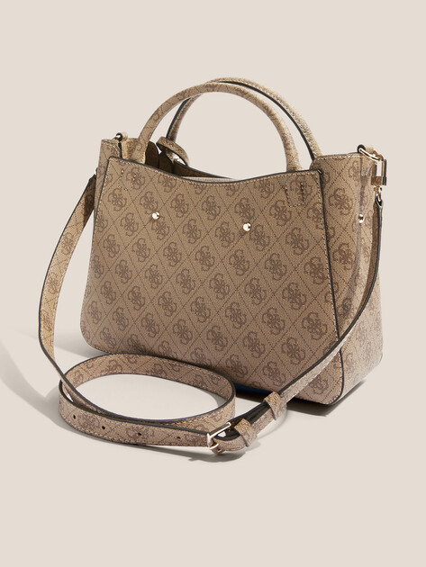 Женский тоут GUESS BRENTON SML GIRLFRIEND SATCHEL, Артикул HWLG9648050, темно-бежевый | 4712533. Ракурс 3