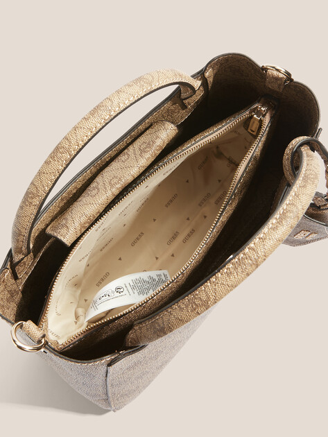 Женский тоут GUESS BRENTON SML GIRLFRIEND SATCHEL, Артикул HWLG9648050, темно-бежевый | 4712533. Ракурс 4