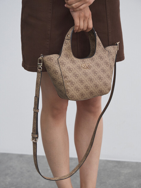 Женский тоут GUESS CALISTA MINI TOTE, Артикул HWSG7334750, темно-бежевый | 4712614. Ракурс 5