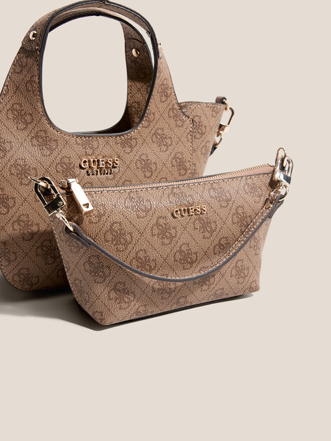 Женский тоут GUESS CALISTA MINI TOTE, Артикул HWSG7334750, темно-бежевый | 4712614. Ракурс 2