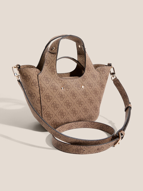 Женский тоут GUESS CALISTA MINI TOTE, Артикул HWSG7334750, темно-бежевый | 4712614. Ракурс 3