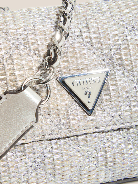 Кросс-боди GUESS GIULLY II MINI 2 COMP CVRT FLP, Артикул HWQM9673740, серебряный | 4712714. Ракурс 2