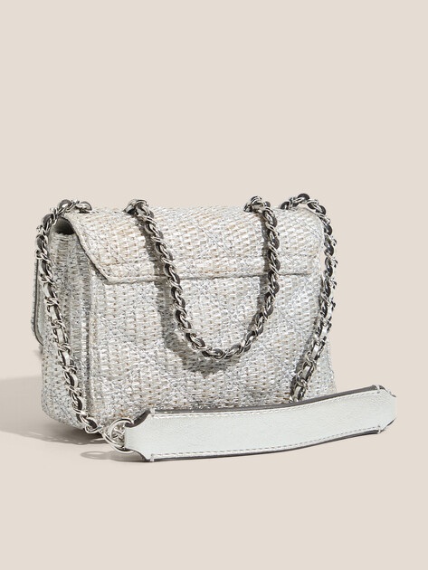 Кросс-боди GUESS GIULLY II MINI 2 COMP CVRT FLP, Артикул HWQM9673740, серебряный | 4712714. Ракурс 3