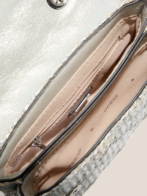 Кросс-боди GUESS GIULLY II MINI 2 COMP CVRT FLP, Артикул HWQM9673740, серебряный | 4712714. Ракурс 4