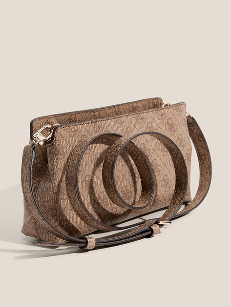 Кросс-боди GUESS KATYA CROSSBODY TOP ZIP, Артикул HWSG9652120, темно-бежевый | 4712767. Ракурс 3