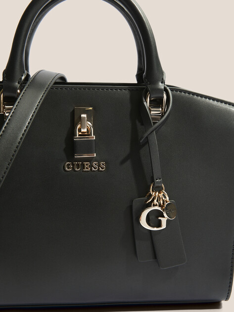 Женский тоут GUESS QUEENSLAND LUXURY SATCHEL, Артикул HWVG9655060, черный | 4713260. Ракурс 2