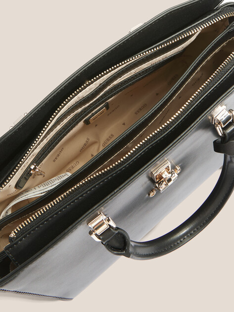 Женский тоут GUESS QUEENSLAND LUXURY SATCHEL, Артикул HWVG9655060, черный | 4713260. Ракурс 4